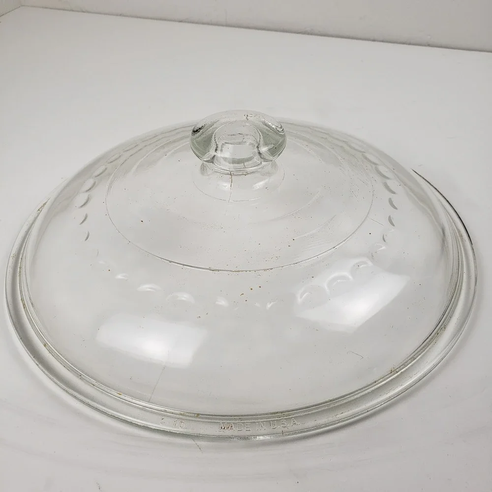 Vintage Wagner Ware C-10 Domed Dimpled Clear Glass Self-Basting Skillet Lid
